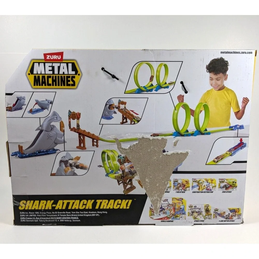 Zuru Metal Machines Shark Attack Track Toy Set *New But Missing Car* Ages 4+
